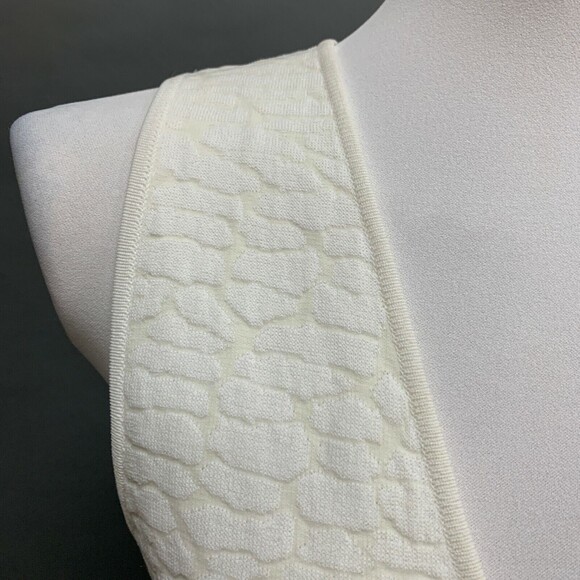 John & Jenn Women's Dress Large Ivory Textured Sleeveless V-Neck - Picture 8 of 8